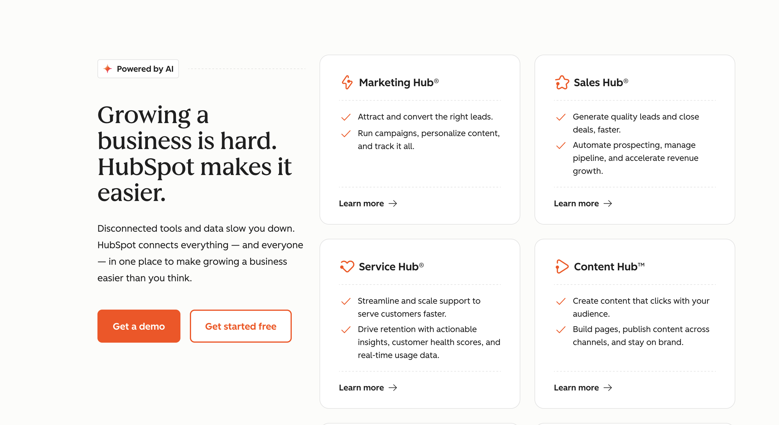 Illustration of Hubspot's business hubs
